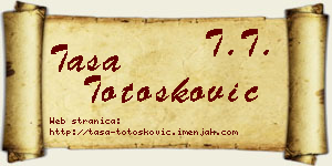 Tasa Totošković vizit kartica